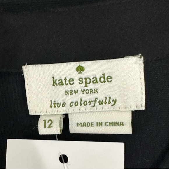 Kate Spade Ponte Scallop Top Black Knit - Picture 6 of 8